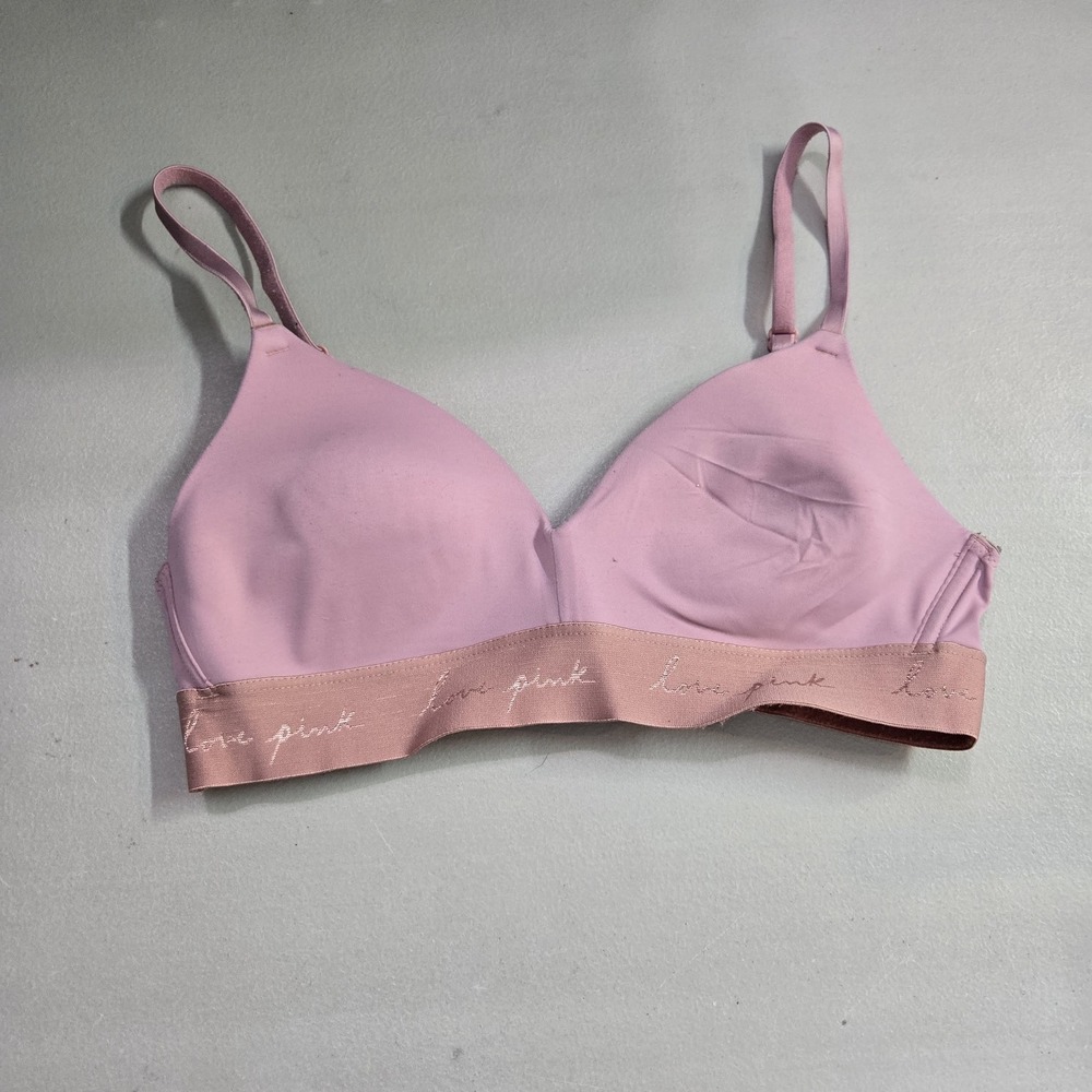 Victoria's Secret PINK Women Bra 32C Pink Bralette Wireless Lightly Lined